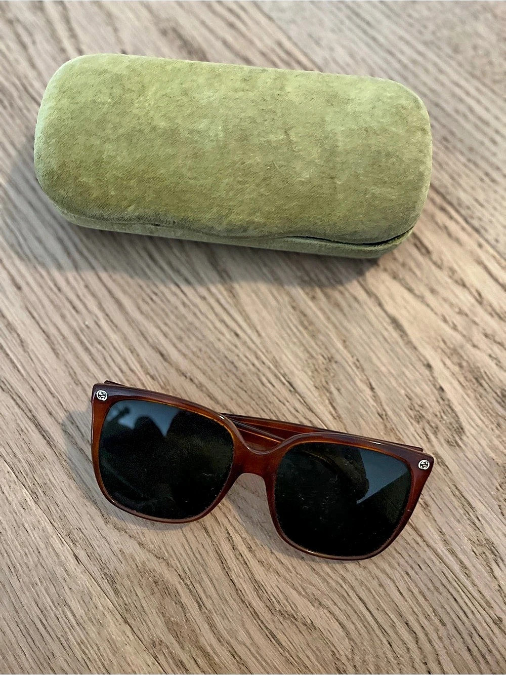 Gucci GG1692S Square Sunglasses GG1692S Brown & Green Sunglasses with Case